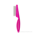 Cleaning Pink Handle Stainless Flea Pet Grooming Comb